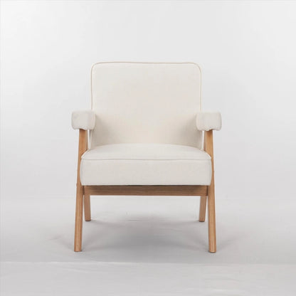 GDFStudio - Emery Solid Wood Leisure Chair with Cushions and Armrests for Living Room or Bedroom
