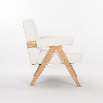 GDFStudio - Emery Solid Wood Leisure Chair with Cushions and Armrests for Living Room or Bedroom