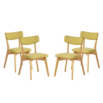 Chazz Mid-Century Modern Upholstered Rubberwood Dining Chairs (Set of 4) by Christopher Knight Home