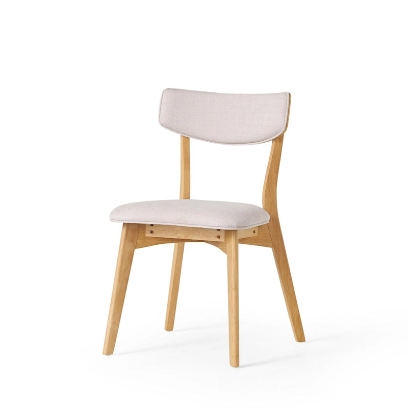 Chazz Mid-Century Modern Upholstered Rubberwood Dining Chairs (Set of 4) by Christopher Knight Home