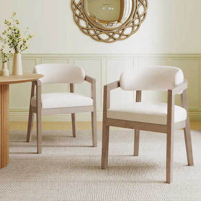 Christopher Knight Home - Carter Modern Dining Armchair Set of 2 with Upholstered Seating and Solid Wood Frame