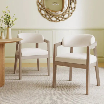Christopher Knight Home - Carter Modern Dining Armchair Set of 2 with Upholstered Seating and Solid Wood Frame