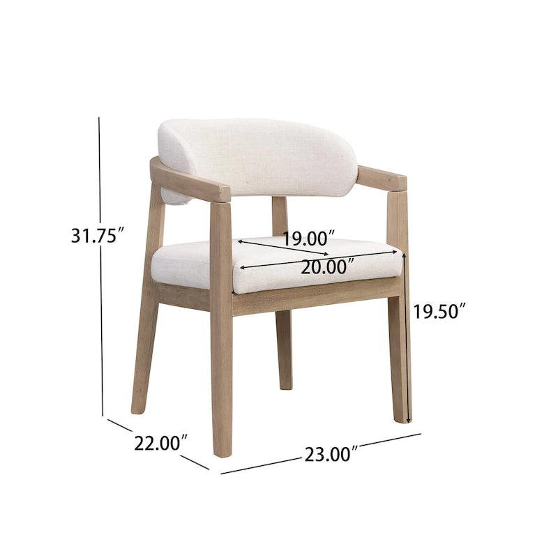 Christopher Knight Home - Carter Modern Dining Armchair Set of 2 with Upholstered Seating and Solid Wood Frame