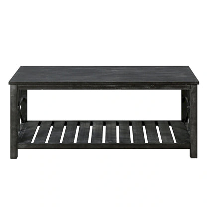 GDFStudio - Nathaniel Rustic Wood Coffee Table with Spacious Storage - 47.24 W x 23.62 D x 19.68 H