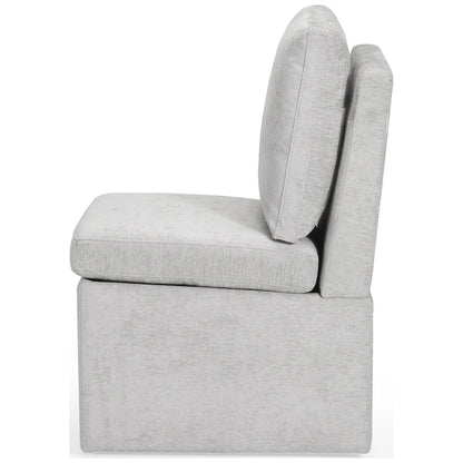 Stansberry Chenille Upholstered Armless Dining Chair with Under Seat Storage and Caster Wheels (Set of 2)