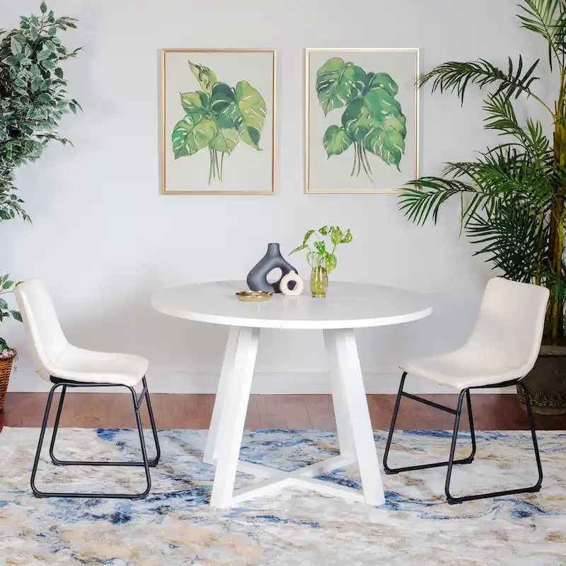 Compact Dining Table and Chair Set Conversation Dining Table and Chair Sets with Metal Chairs Legs for Office Living Room
