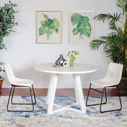 Compact Dining Table and Chair Set Conversation Dining Table and Chair Sets with Metal Chairs Legs for Office Living Room