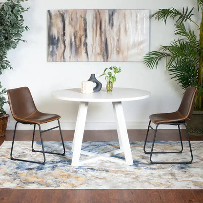 Compact Dining Table and Chair Set Conversation Dining Table and Chair Sets with Metal Chairs Legs for Office Living Room