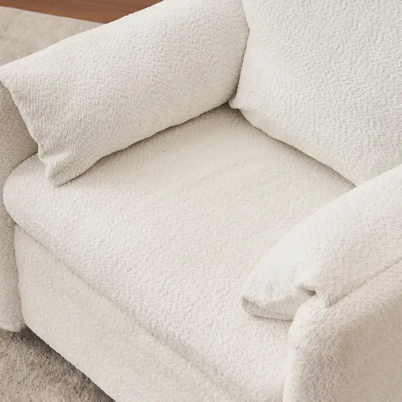 Swivel Accent Chair Single Seater - 360 Rotating Lounge Chair with Chenille Fabric & High-Resilience Cushion