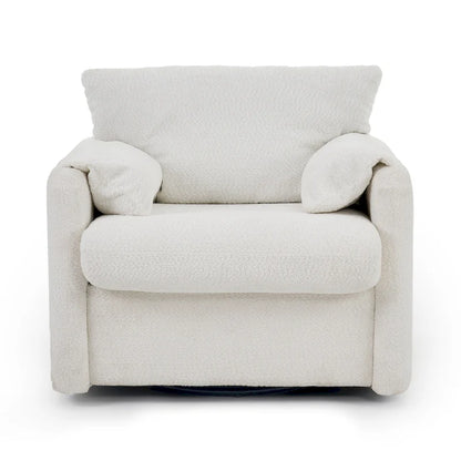 Swivel Accent Chair Single Seater - 360 Rotating Lounge Chair with Chenille Fabric & High-Resilience Cushion