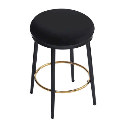 Roomfitters Modern Counter Stools, Set of 2 Bar Height Chairs with Iron Frame, Cushioned Seat and Footrest
