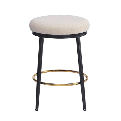 Roomfitters Modern Counter Stools, Set of 2 Bar Height Chairs with Iron Frame, Cushioned Seat and Footrest