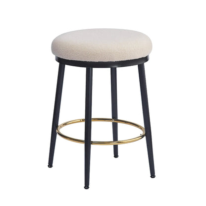 Roomfitters Modern Counter Stools, Set of 2 Bar Height Chairs with Iron Frame, Cushioned Seat and Footrest