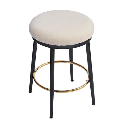 Roomfitters Modern Counter Stools, Set of 2 Bar Height Chairs with Iron Frame, Cushioned Seat and Footrest