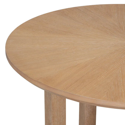 5-Piece Round Dining Table Set Vintage Wood Dining Table and Chair Set with Radial Wood Grain Top for Dining Room Kitchen