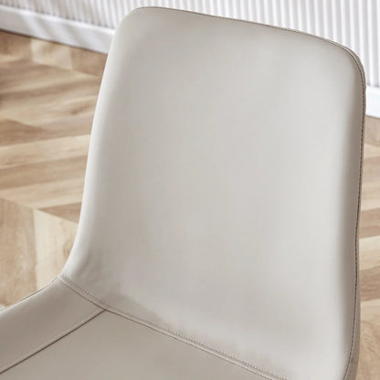 Dining Chair Set of 4, Family Dining Chair with Leather Backrest, Comfortable Kitchen Dining Chair with Extra Wide Cushion