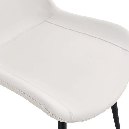 Dining Chair Set of 4, Family Dining Chair with Leather Backrest, Comfortable Kitchen Dining Chair with Extra Wide Cushion