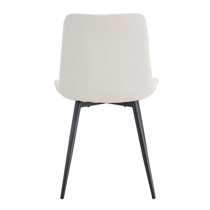 Dining Chair Set of 4, Family Dining Chair with Leather Backrest, Comfortable Kitchen Dining Chair with Extra Wide Cushion