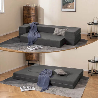 Costway 8-Inch Folding Sofa Bed with High-density Foam & Washable