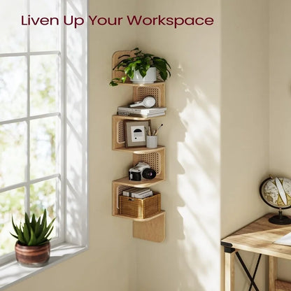 5-Tier Corner Shelf - 7.9D x 7.9W x 49.6H