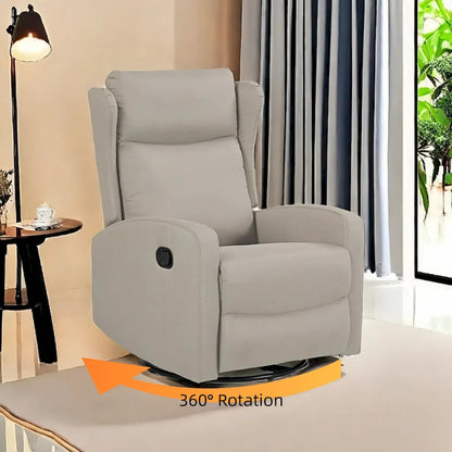 Rocking Swivel Recliner Chair for Living Room, 360 Degree Swivel, Adjustable Modern Reclining Chair with Lumbar Support