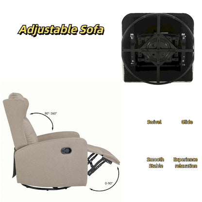 Rocking Swivel Recliner Chair for Living Room, 360 Degree Swivel, Adjustable Modern Reclining Chair with Lumbar Support