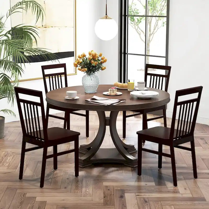 Costway Farmhouse Dining Chair Set of 2/4 Armless Wooden Chair with