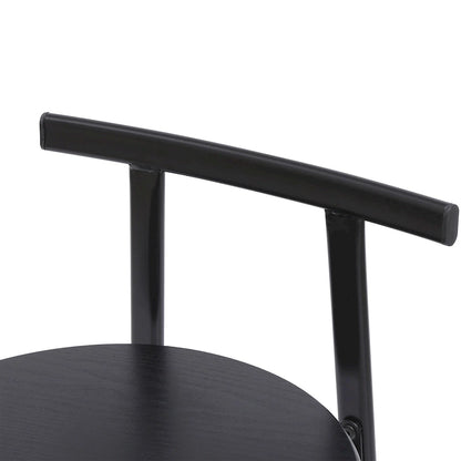 27H Barstool Set of 3 Wooden Round Bar Stools with Footrest, Easy Assembly, for Dining Room, Kitchen