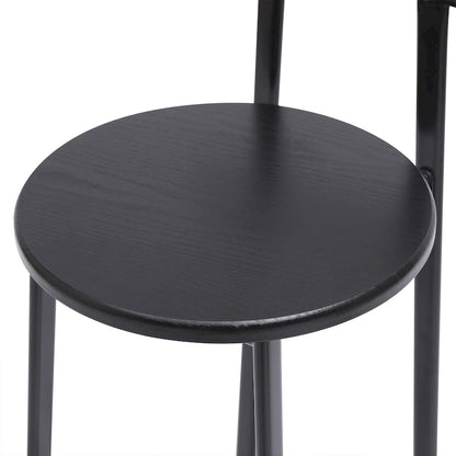 27H Barstool Set of 3 Wooden Round Bar Stools with Footrest, Easy Assembly, for Dining Room, Kitchen