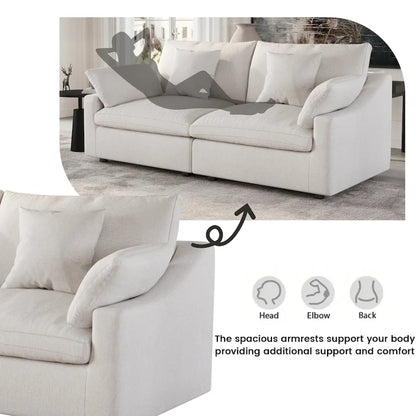 Modular Sectional Sofa Cloud Couch, 119.29 Oversized U Shaped Couch with Chaise Ottomans for Living Room