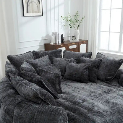 Comfortable Oversized Double Loaf High Back Round Sofa Bed with Armrests