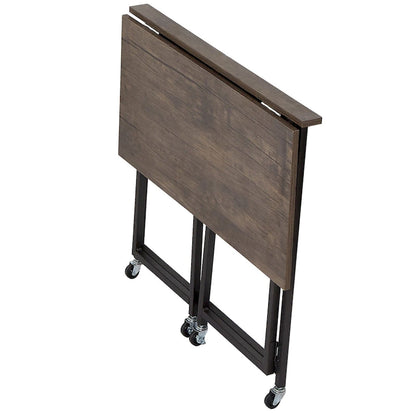Javlerg Mobile Folding Computer Desk, 31.5 No Assembly Rolling Writing Desk, Space Saving Foldable Laptop Table for Home Office