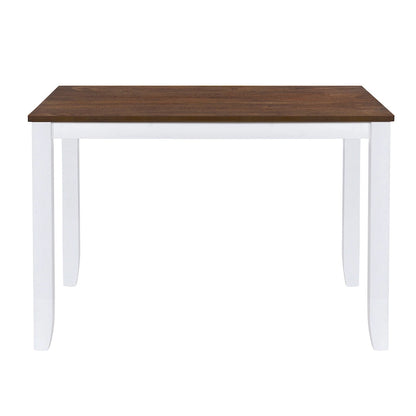 5 Piece Wood Table and Chair Set, Kitchen Dining Table Set for 4 with Rectangle Table and 4 X-Back Upholstered Chairs