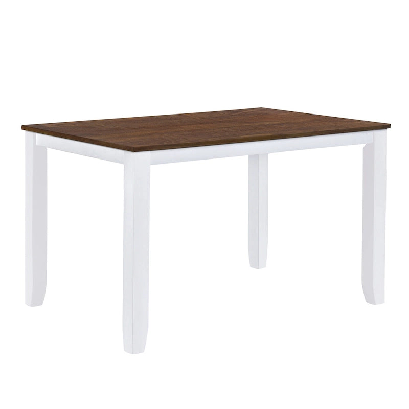 5 Piece Wood Table and Chair Set, Kitchen Dining Table Set for 4 with Rectangle Table and 4 X-Back Upholstered Chairs