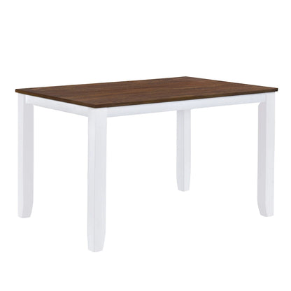 5 Piece Wood Table and Chair Set, Kitchen Dining Table Set for 4 with Rectangle Table and 4 X-Back Upholstered Chairs