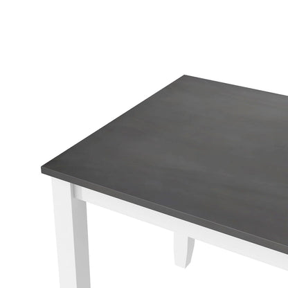 5 Piece Wood Table and Chair Set, Kitchen Dining Table Set for 4 with Rectangle Table and 4 X-Back Upholstered Chairs