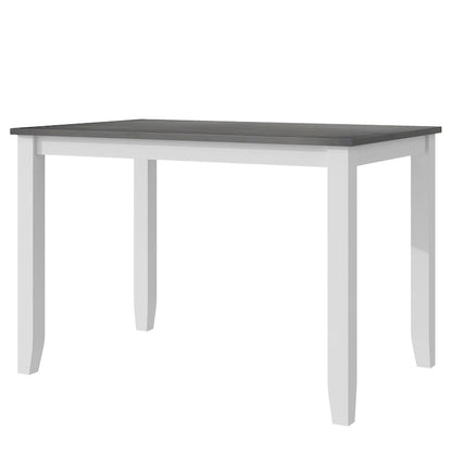 5 Piece Wood Table and Chair Set, Kitchen Dining Table Set for 4 with Rectangle Table and 4 X-Back Upholstered Chairs