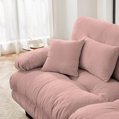 L-Shaped Indoor Sectional Sofa Cloud Couch with Ottoman