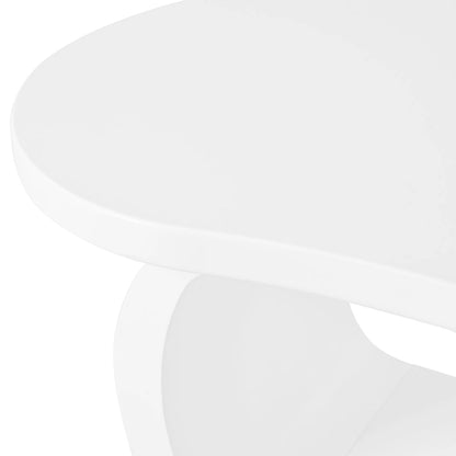 Modern Cloud Coffee Table with 1.5 Thick Tabletop,Cream Style Irregular End Table with Curved Legs,Unique Design Accent Table