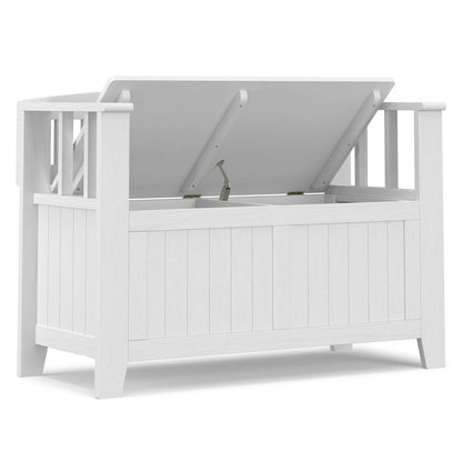WYNDENHALL Normandy 36 Wide Solid Wood Transitional Small Entryway Storage Bench - 36 Inches wide