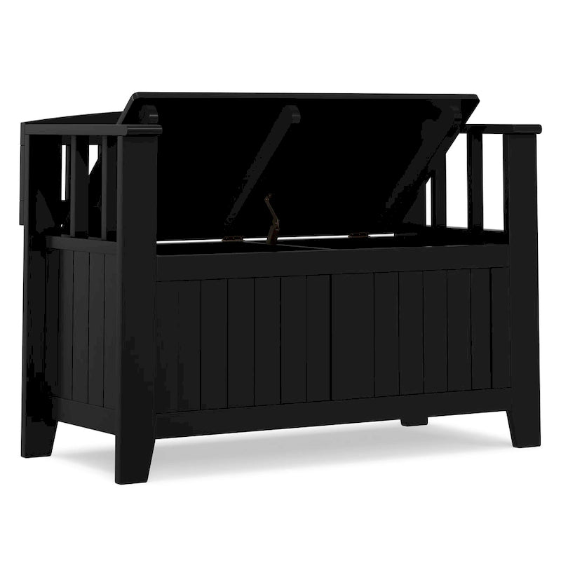 WYNDENHALL Normandy 36 Wide Solid Wood Transitional Small Entryway Storage Bench - 36 Inches wide