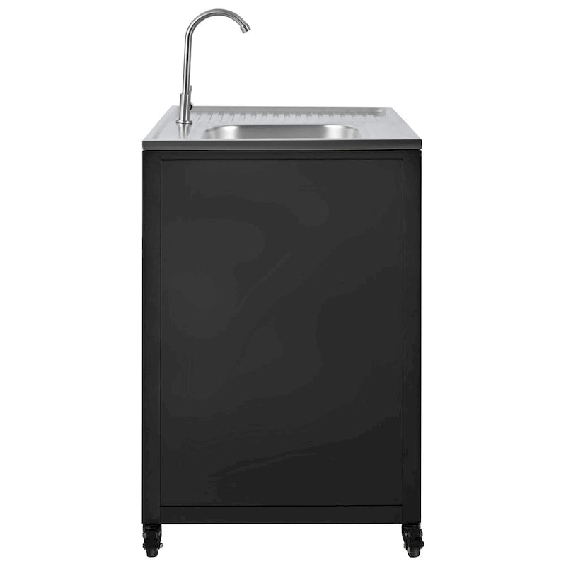Outdoor Movable Kitchen Sink Patio Modular Kitchen Sink Station with Cabinet