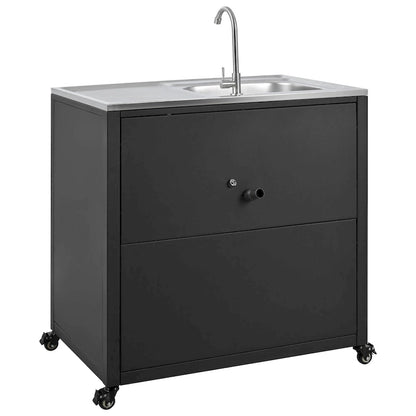 Outdoor Movable Kitchen Sink Patio Modular Kitchen Sink Station with Cabinet