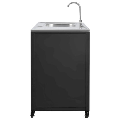 Outdoor Movable Kitchen Sink Patio Modular Kitchen Sink Station with Cabinet