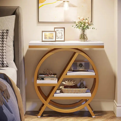 3-Tier End Table Narrow Side Table for Living Room