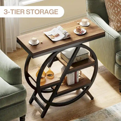 3-Tier End Table Narrow Side Table for Living Room