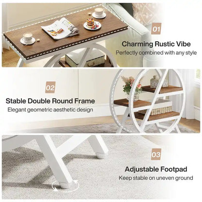 3-Tier End Table Narrow Side Table for Living Room