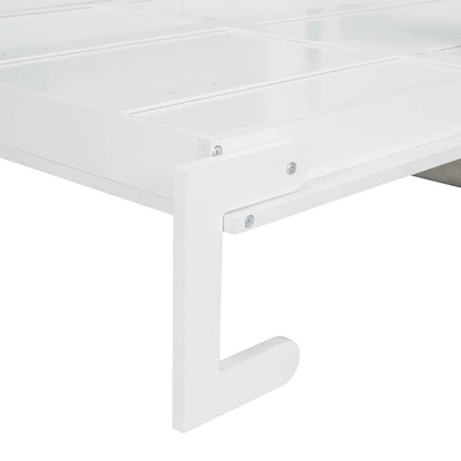 White Full Size Multifunctional Murphy Bed with Cushion and Storage