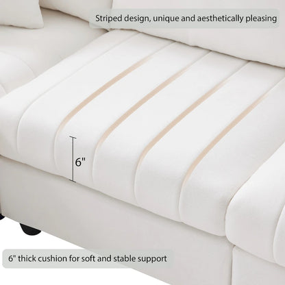 89 Polyester Modular Sectional Sofa with Deep Seat & Ottoman