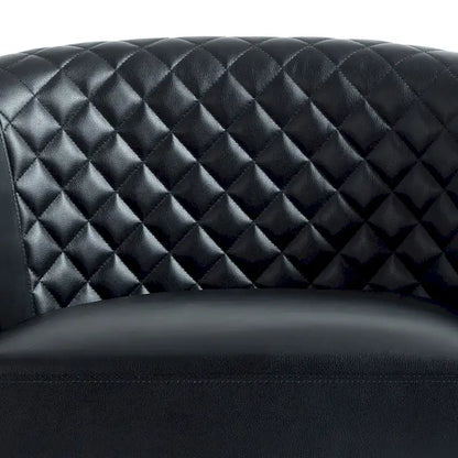 Faux Leather Nailheads Swivel Barrel Chair Set of 2